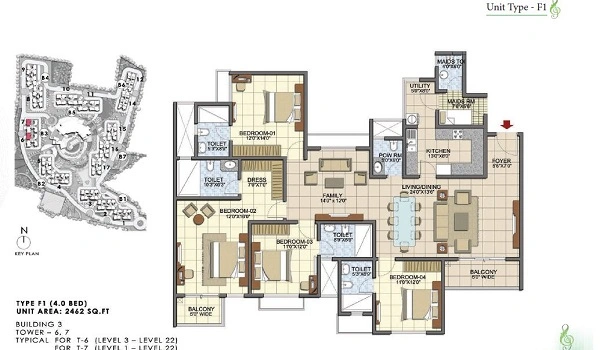 Featured Image of Ramky Eminent 4 BHK Apartment Floor Plan